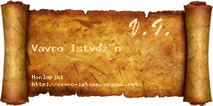 Vavro István névjegykártya